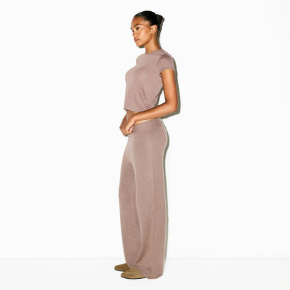 Skims Cashmere Wide Leg Pant Umber
