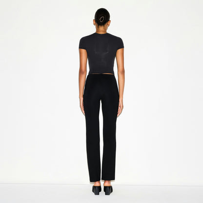Skims The Essential Collection High-Waisted Pintuck Straight Leg Pant Obsidian