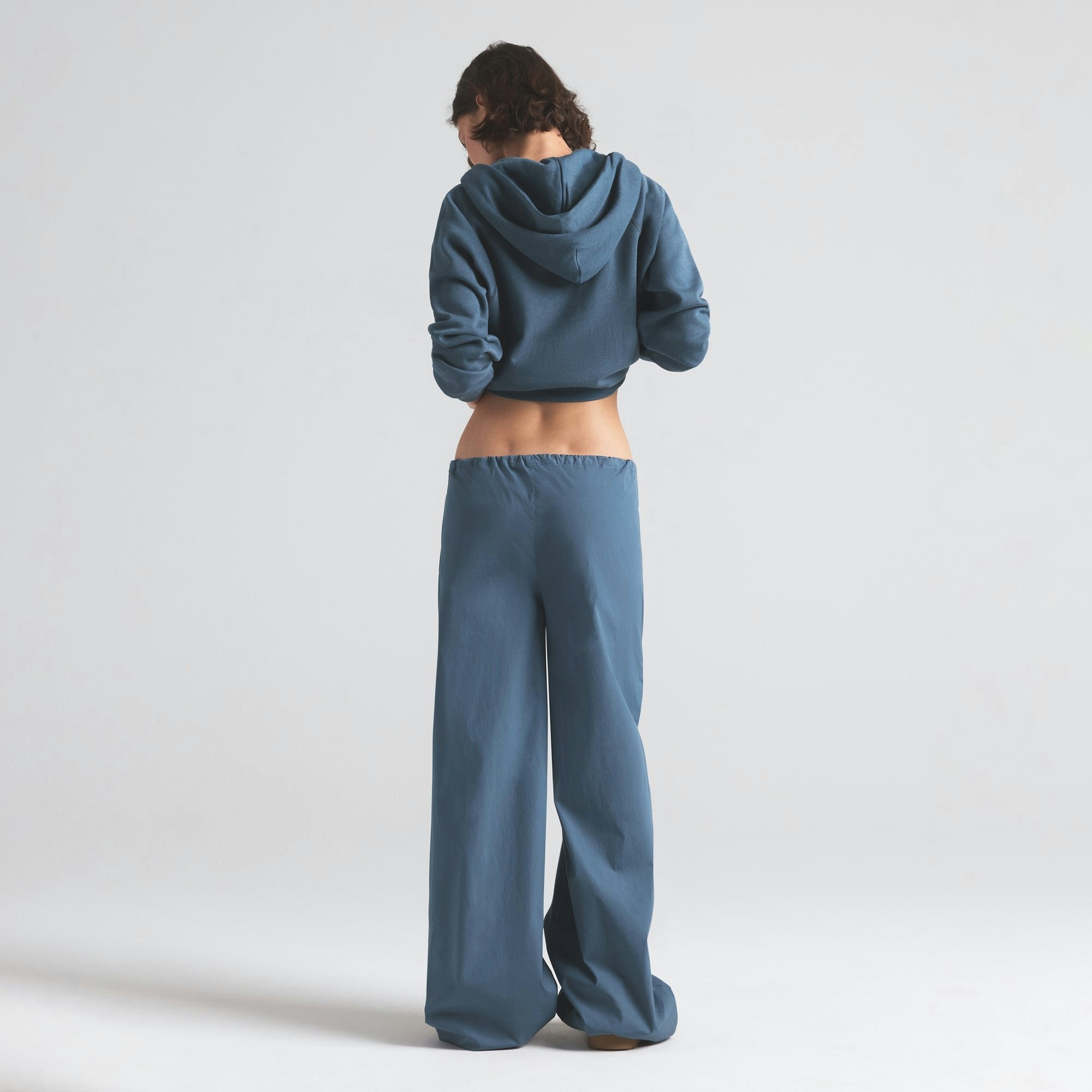 COTTON POPLIN STRAIGHT LEG PANT