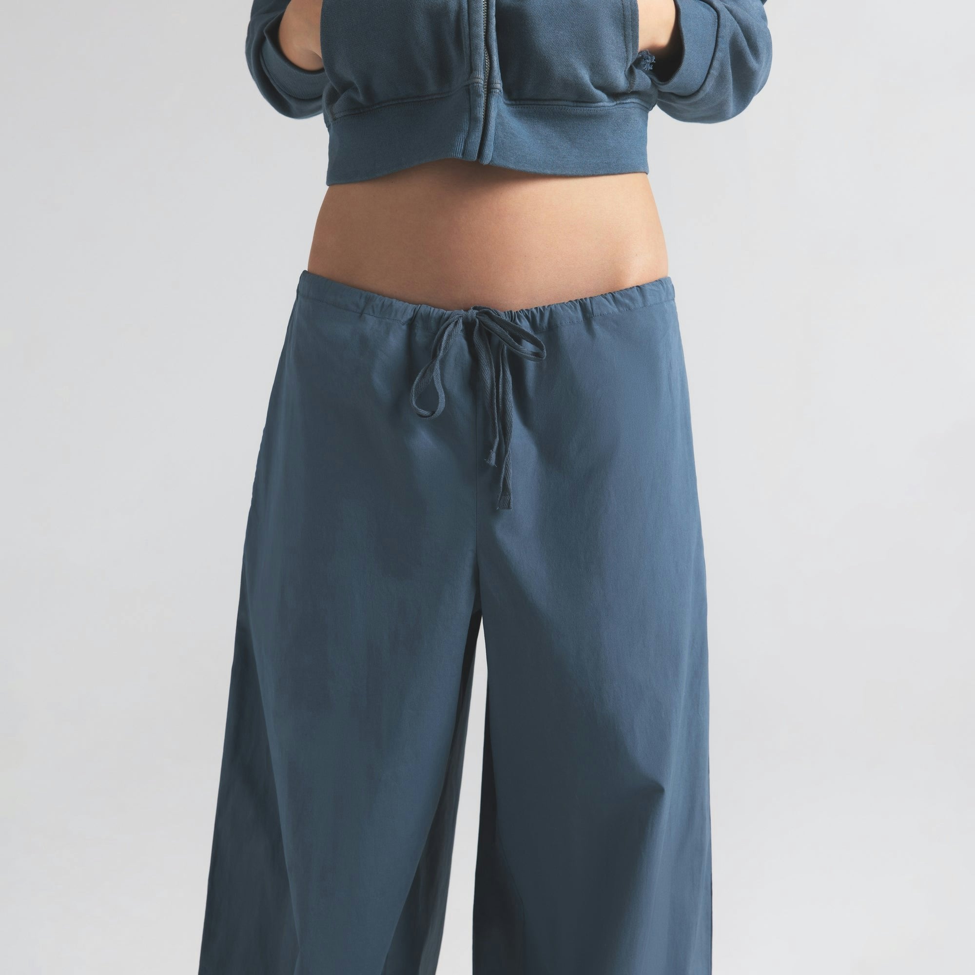 COTTON POPLIN STRAIGHT LEG PANT