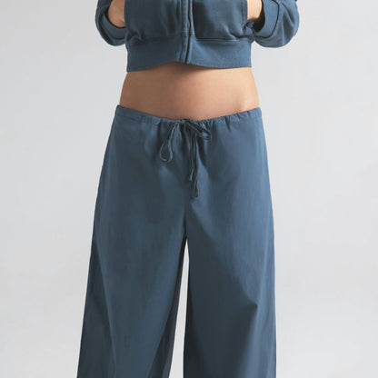 COTTON POPLIN STRAIGHT LEG PANT