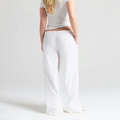 Skims Cotton Poplin Straight Leg Pant Snow