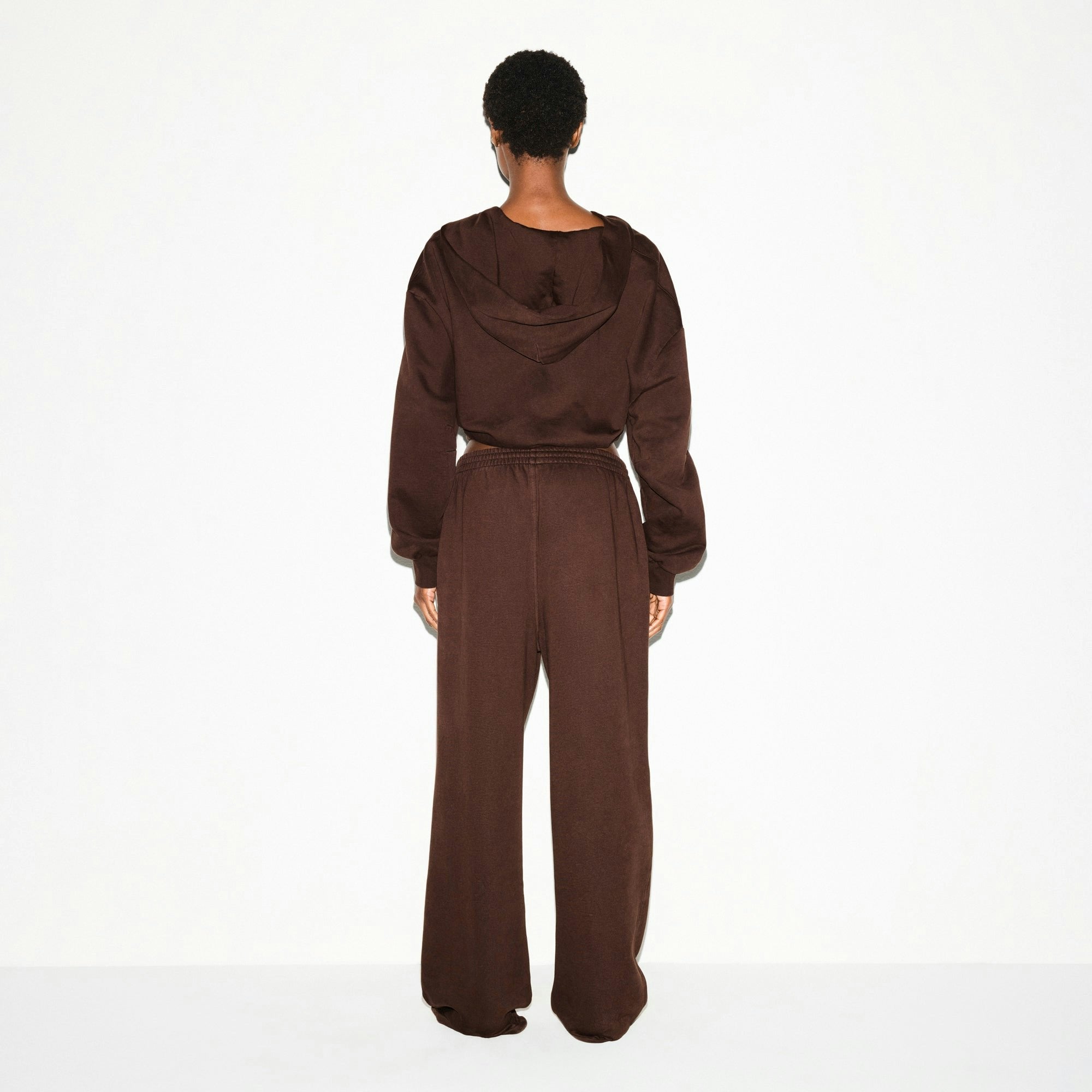 Skims Boyfriend Fleece Oversized Straight Leg Pant Espresso