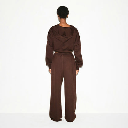 Skims Boyfriend Fleece Oversized Straight Leg Pant Espresso