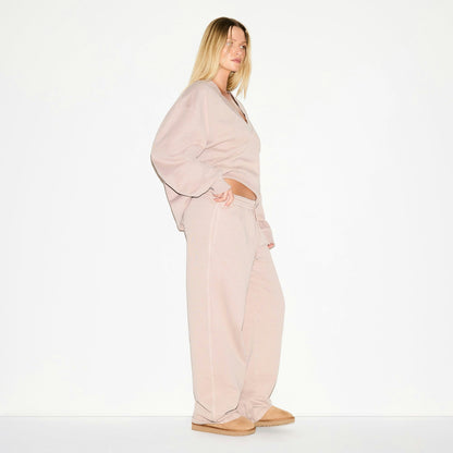 Skims Boyfriend Fleece Oversized Straight Leg Pant Light Fawn