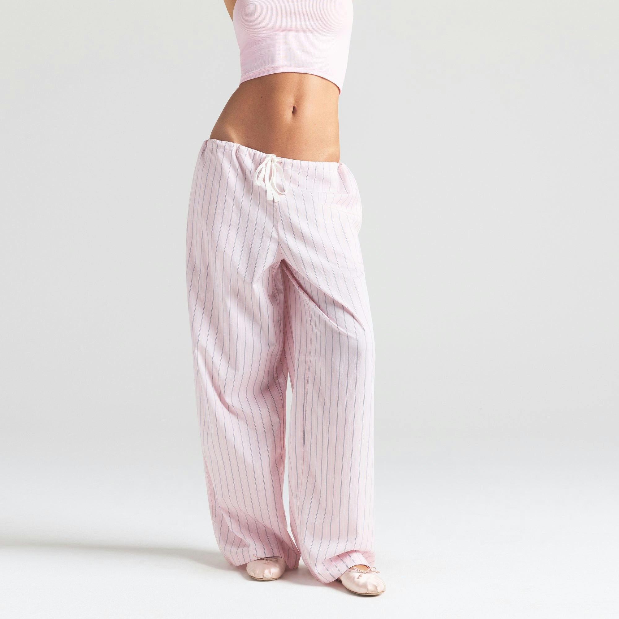 COTTON POPLIN STRAIGHT LEG PANT