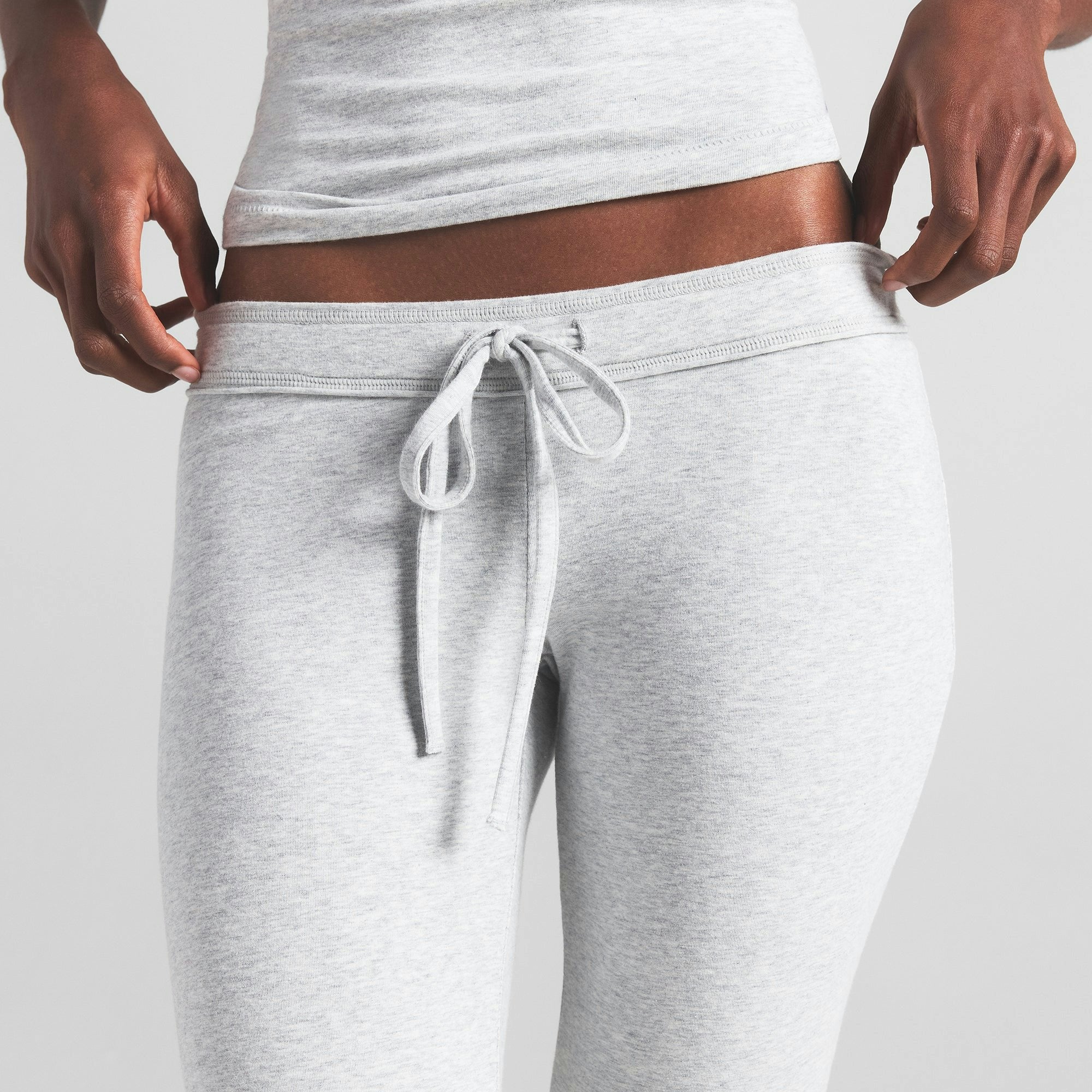 COTTON JERSEY LOW RISE CROP PANT