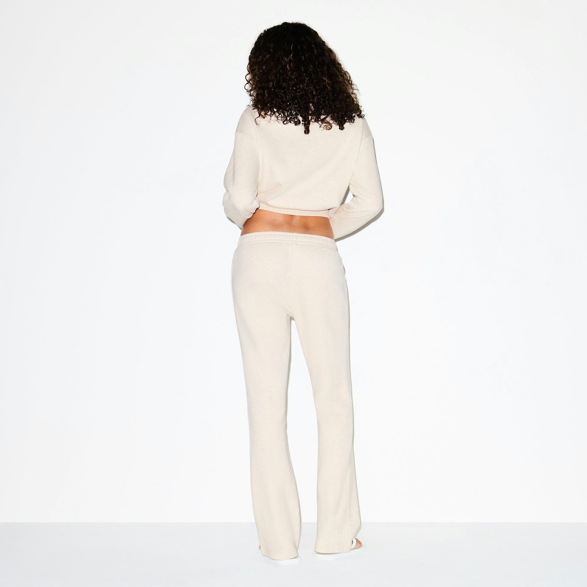 COTTON FLEECE LOW RISE SLIM PANT