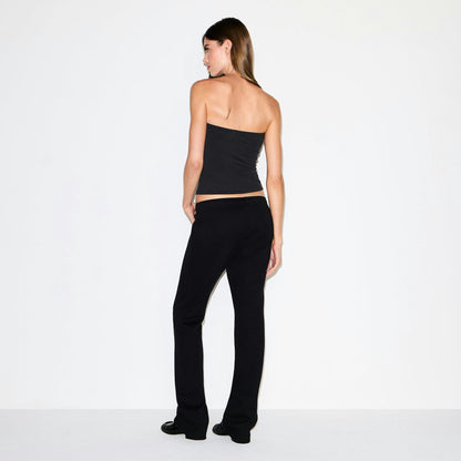 Skims Cotton Fleece Low Rise Slim Pant Onyx