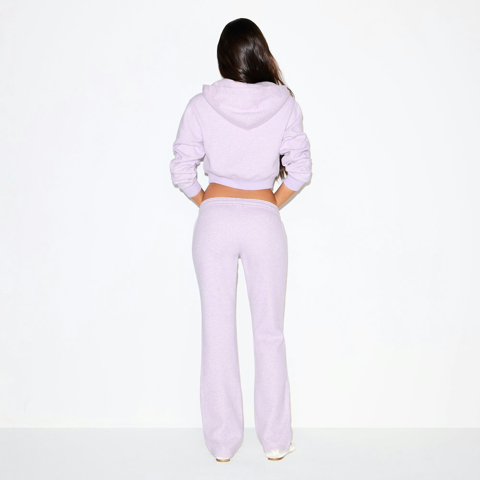 COTTON FLEECE LOW RISE SLIM PANT