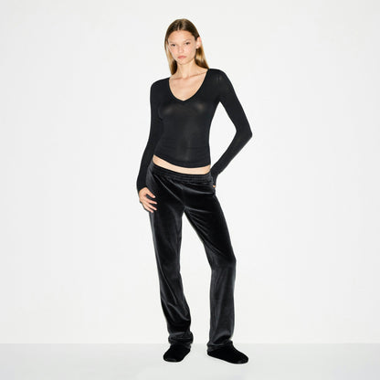 Skims Velour Slim Pant Onyx