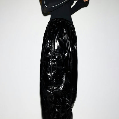 Skims Nikeskims Shiny Nylon Cargo Pant Obsidian