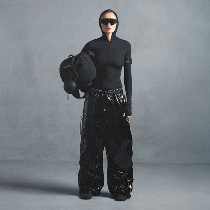 Skims Nikeskims Accessories Shiny Nylon Cargo Pant Obsidian