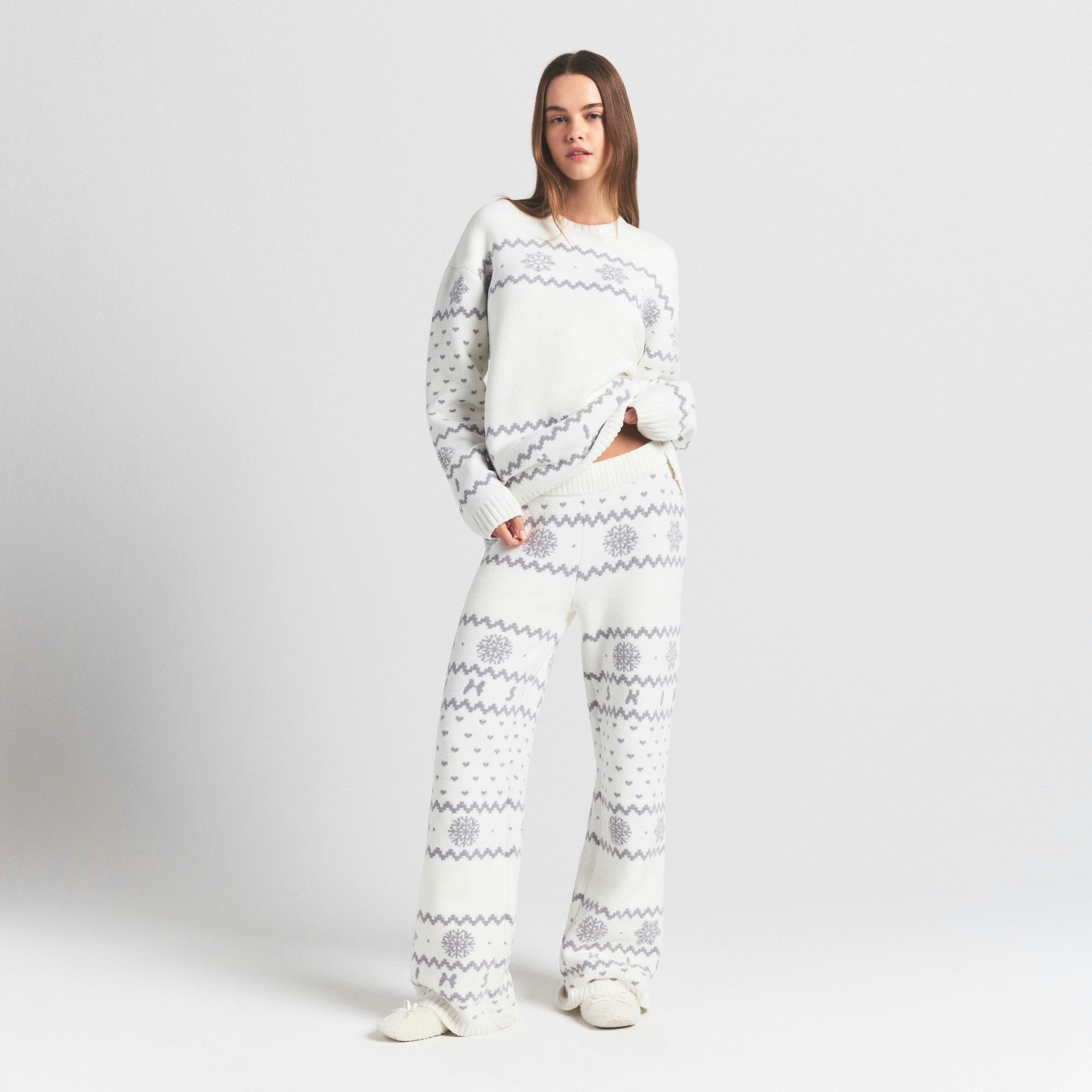 Skims Cozy Light Pant Marble Heart Fair Isle