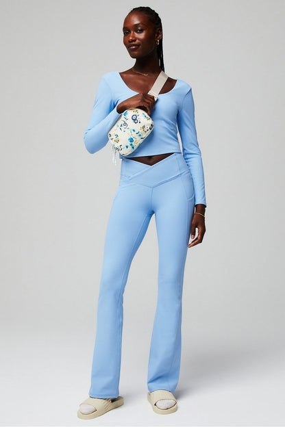 Fabletics Oasis Rib HW Crossover Kick Flare