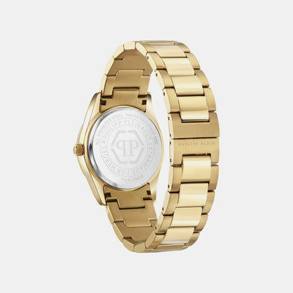 Philipp Plein Plein Icon Chain Women Quartz Gold Dial Analog Stainless Steel Watch PW1FA0425