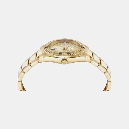 Philipp Plein Plein Icon Chain Women Quartz Gold Dial Analog Stainless Steel Watch Pw1Fa0425
