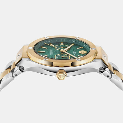 Philipp Plein Men Quartz Green Dial Analog Stainless Steel Watch Pw1Ga0426