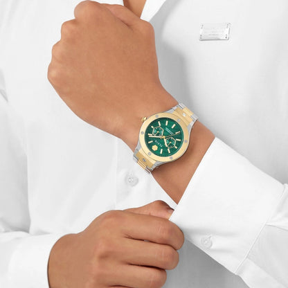 Philipp Plein Men Quartz Green Dial Multi-Function Stainless Steel Watch PW1GA0426