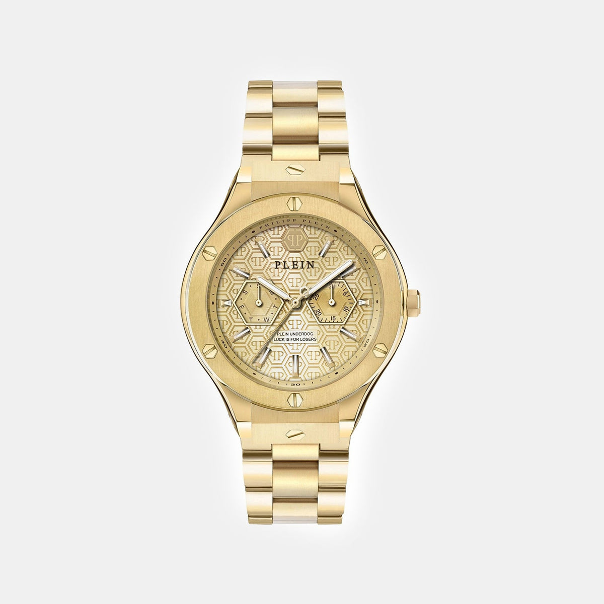 Philipp Plein Men Quartz Gold Dial Multi-Function Stainless Steel Watch PW1GA0526