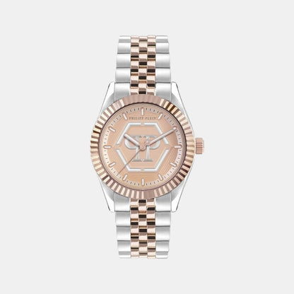 Philipp Plein Women Quartz Pink Dial Analog Stainless Steel Watch Pw2Ba0423