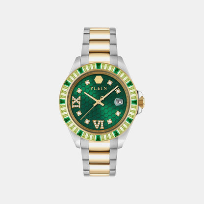 Philipp Plein Lady Empire Unisex Quartz Green Dial Analog Stainless Steel Watch Pw2Fa0225