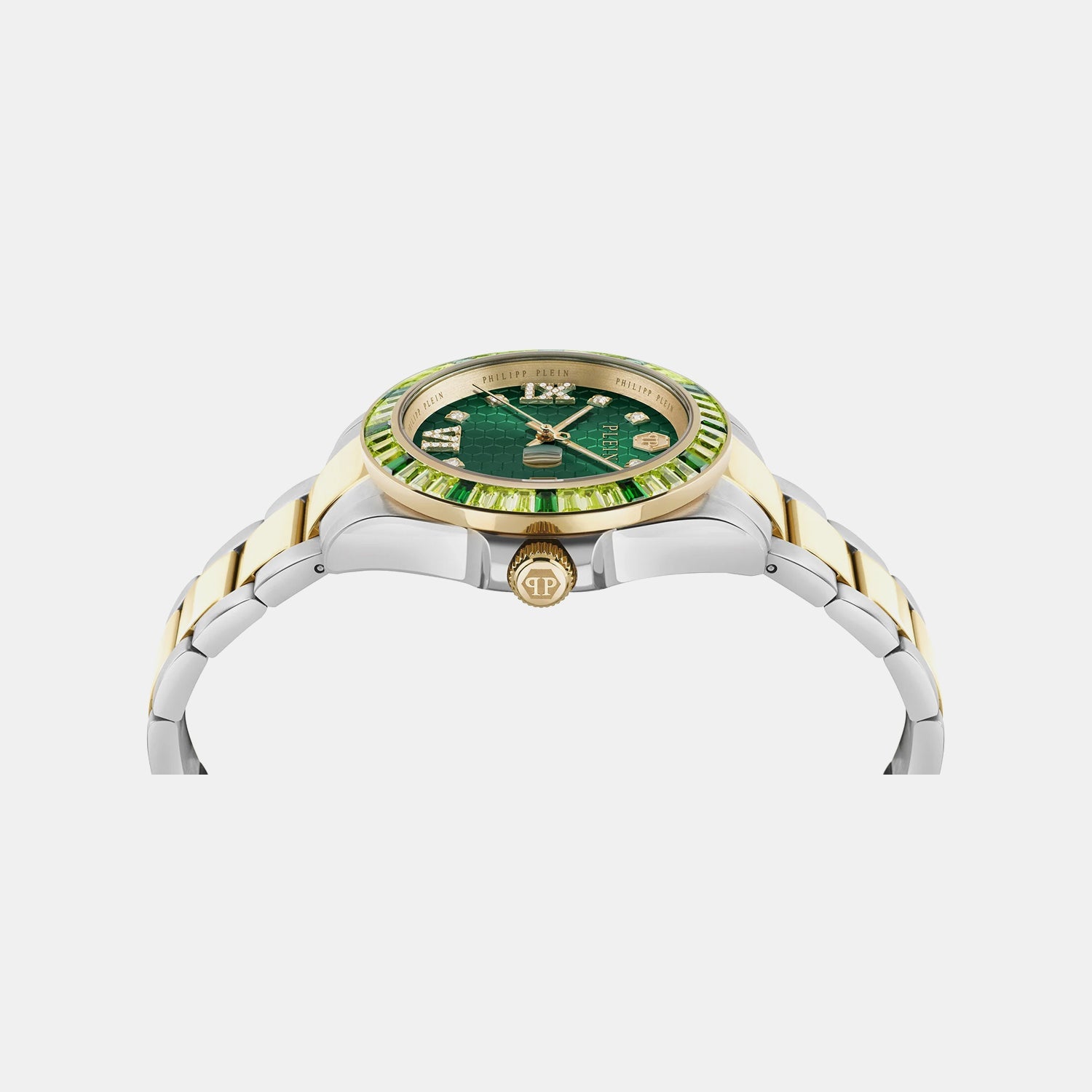 Philipp Plein Lady Empire Unisex Quartz Green Dial Analog Stainless Steel Watch Pw2Fa0225