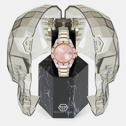 Philipp Plein Lady Empire Unisex Quartz Pink Dial Analog Stainless Steel Watch PW2FA0325