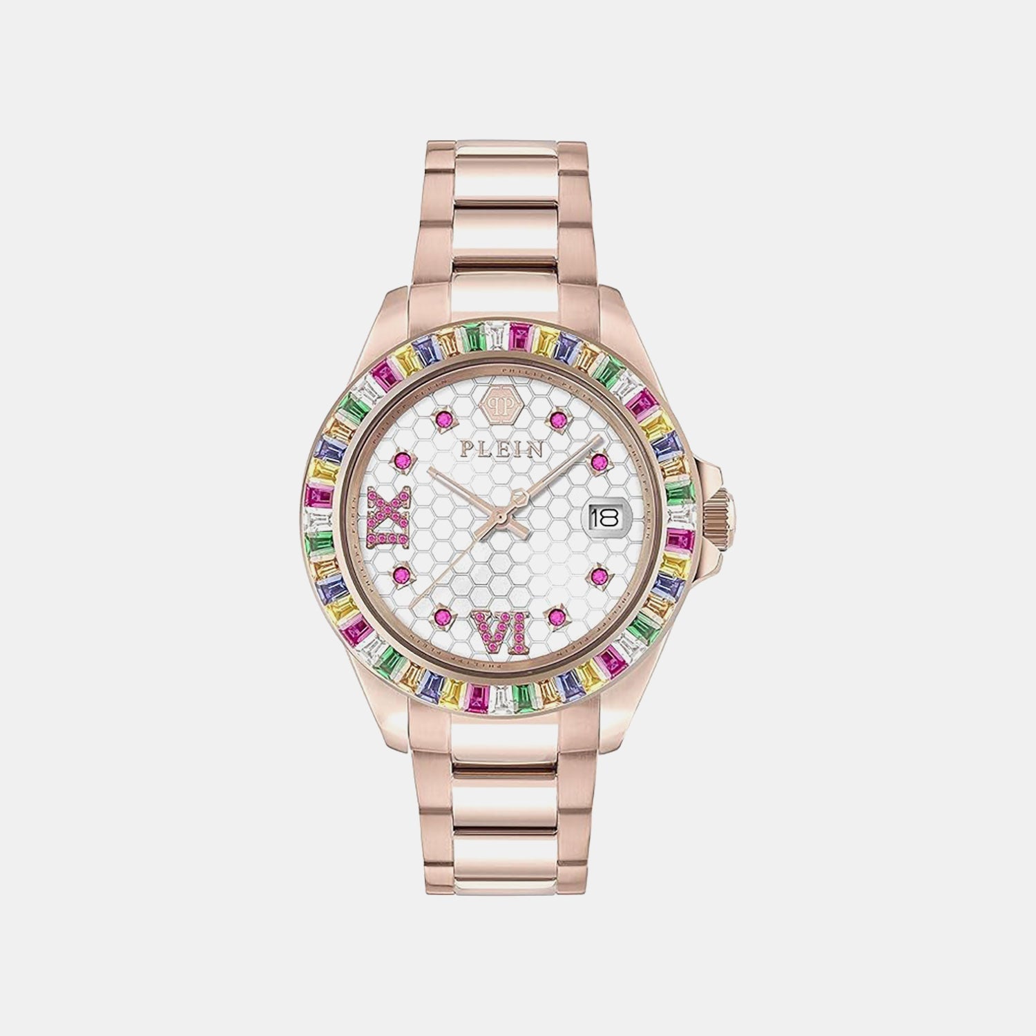 Philipp Plein Lady Empire Unisex Quartz White Dial Analog Stainless Steel Watch Pw2Fa0425