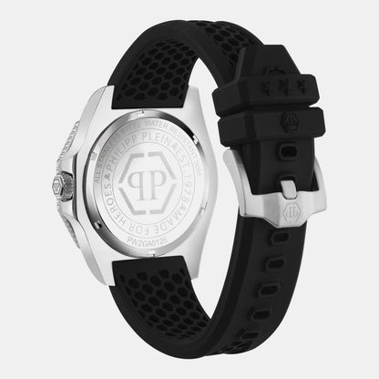 Philipp Plein Men Quartz Black Dial Analog Silicone Watch PW2GA0126