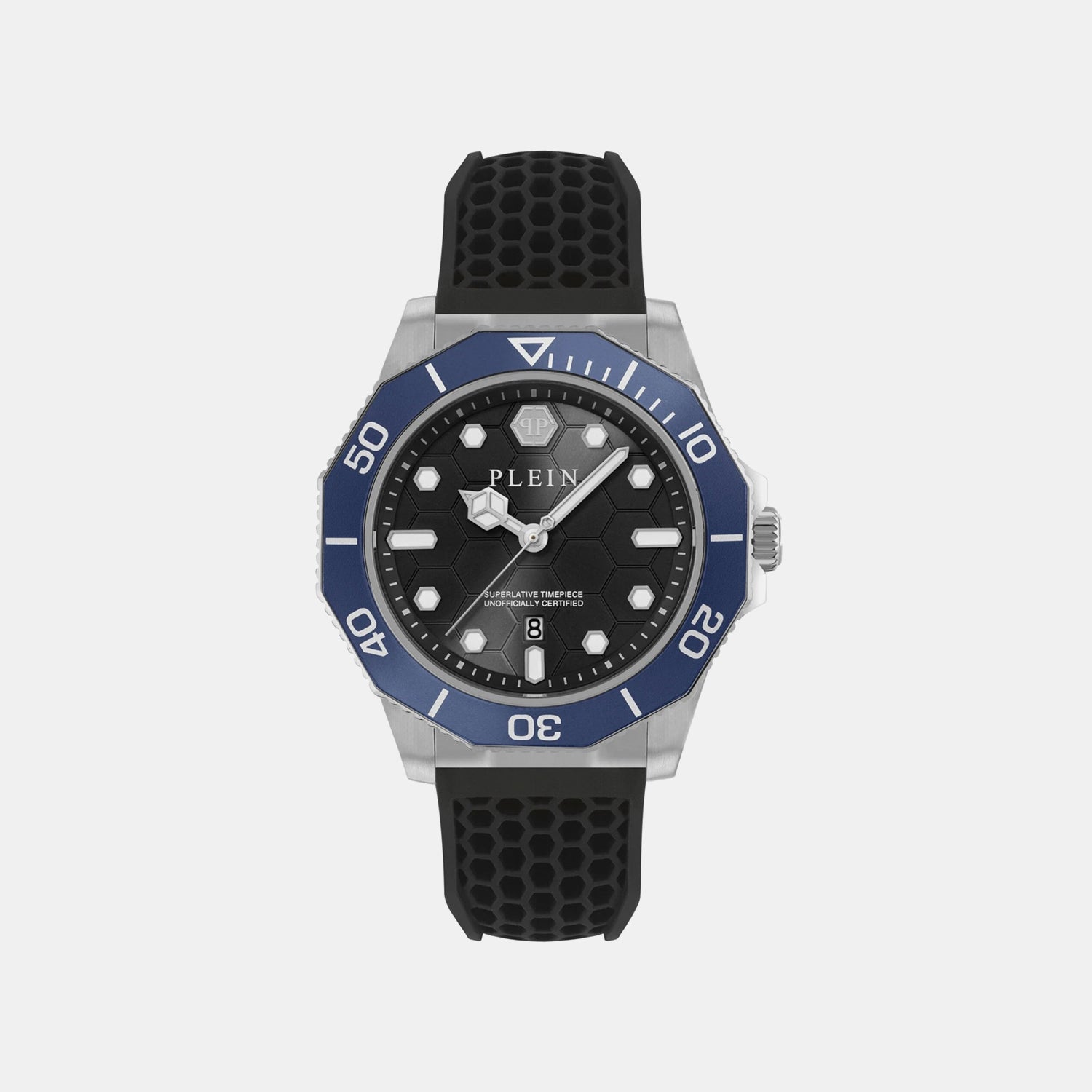 Philipp Plein Men Quartz Black Dial Analog Silicone Watch Pw2Ga0126