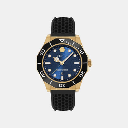 Philipp Plein Aquastorm Men Quartz Blue Dial Analog Silicone Watch Pw2Ga0226