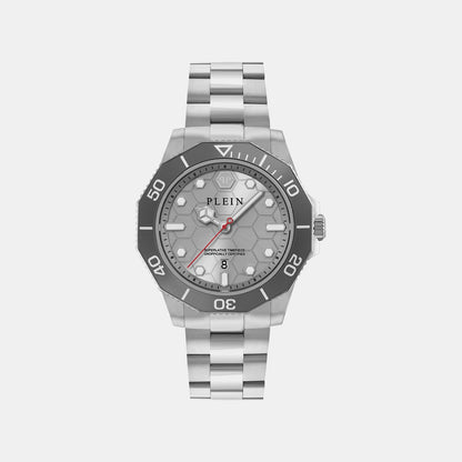 Philipp Plein Men Quartz Grey Dial Analog Stainless Steel Watch Pw2Ga0326