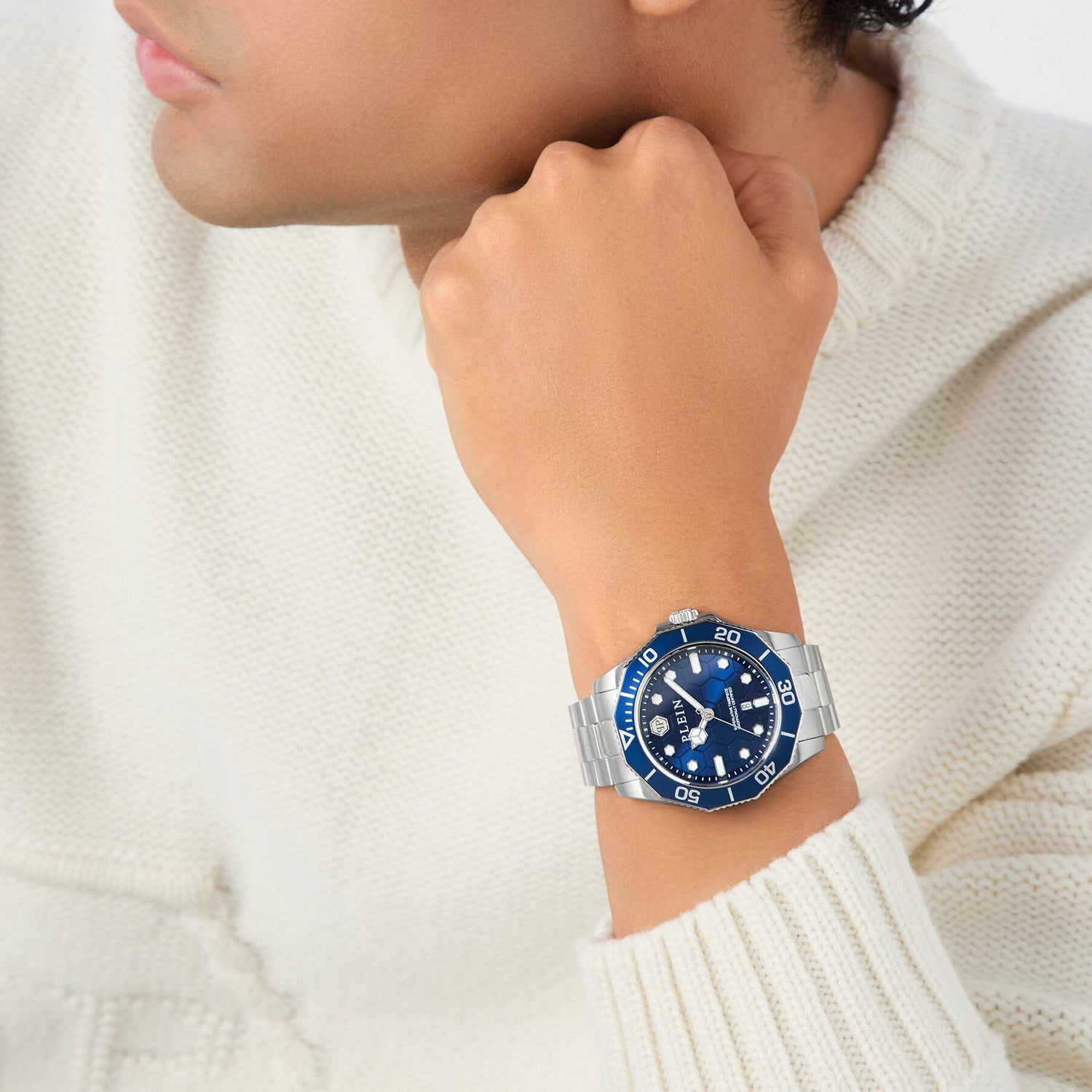 Philipp Plein Aquastorm Men Quartz Blue Dial Analog Stainless Steel Watch Pw2Ga0426