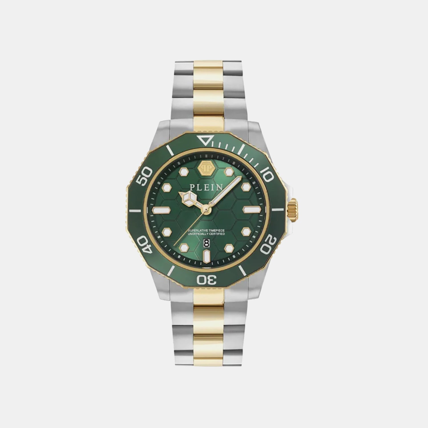 Philipp Plein Aquastorm Men Quartz Green Dial Analog Stainless Steel Watch Pw2Ga0526