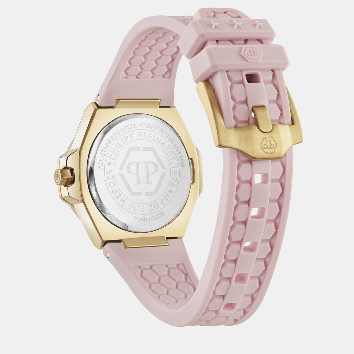 Philipp Plein Royal Prestige Women Quartz Pink Dial Analog Silicone Watch PW4FA0225