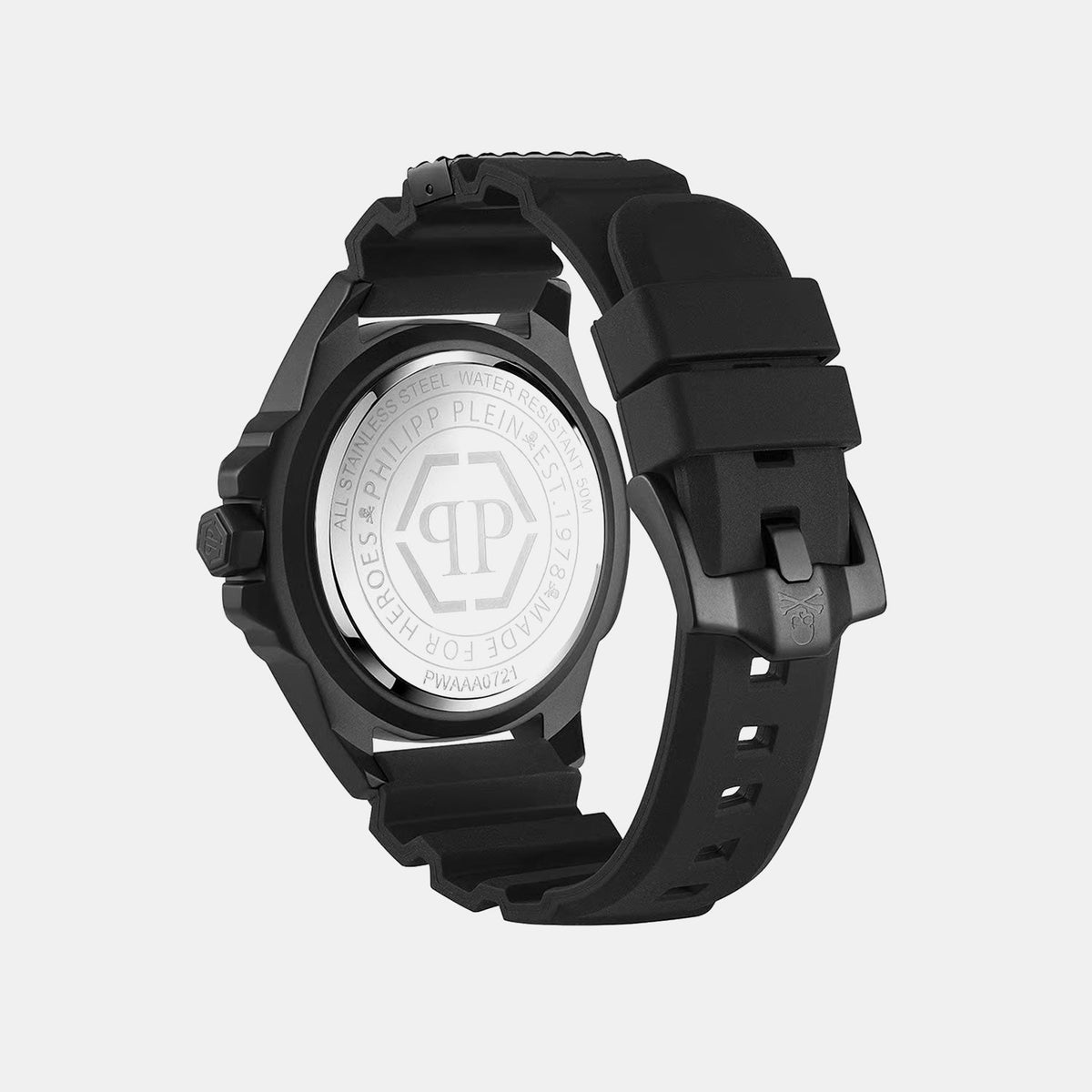 Philipp Plein Aaa - the Skull Men Quartz Black Dial Analog Silicone Watch PWAAA0721