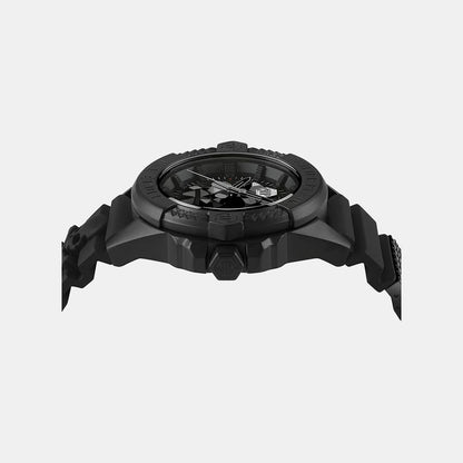 Philipp Plein Aaa - The Skull 44Mm Men Quartz Black Dial Analog Silicone Watch Pwaaa0721