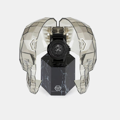 Philipp Plein Aaa - the Skull Men Quartz Black Dial Analog Silicone Watch PWAAA0721