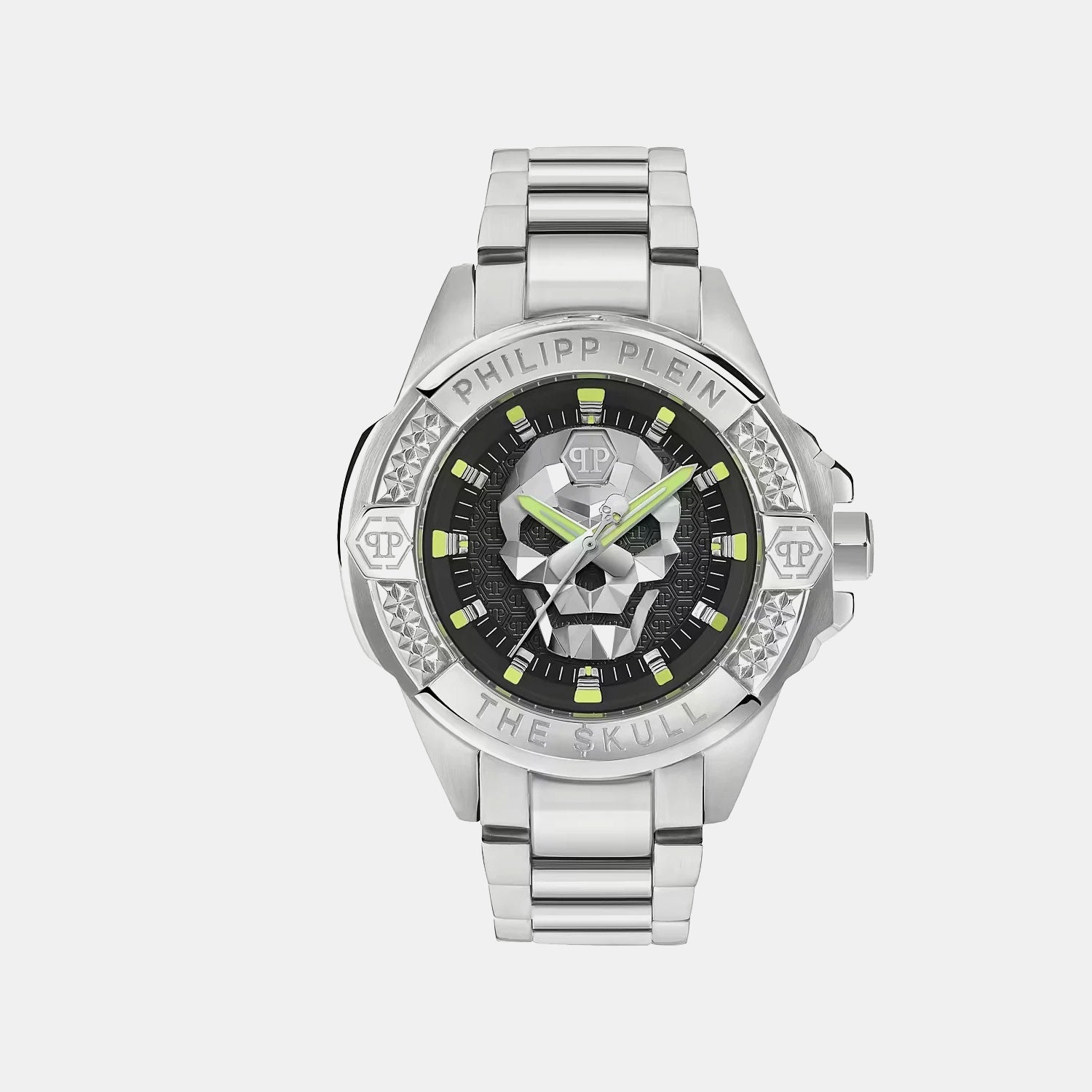 Philipp Plein Aaa - The Skull 44Mm Men Quartz Black Dial Analog Stainless Steel Watch Pwaaa2725