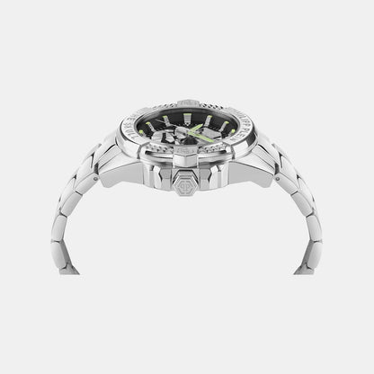 Philipp Plein Aaa - the Skull Men Quartz Black Dial Analog Stainless Steel Watch PWAAA2725