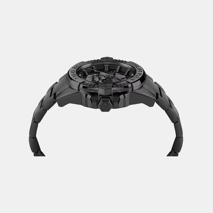 Philipp Plein Men Quartz Black Dial Analog Stainless Steel Watch Pwaaa3025