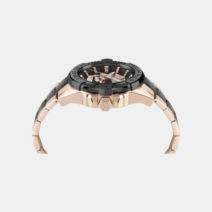 Philipp Plein Men Quartz Black Dial Analog Stainless Steel Watch PWAAA3125