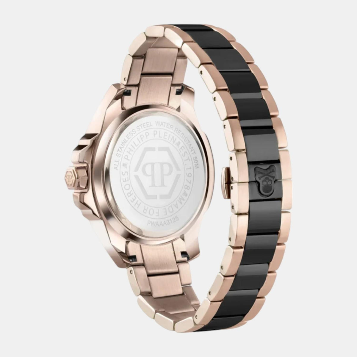 Philipp Plein Men Quartz Black Dial Analog Stainless Steel Watch PWAAA3125