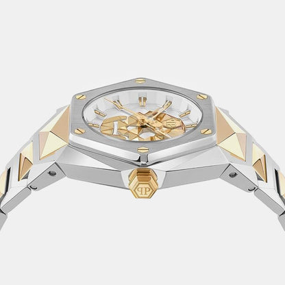 Philipp Plein $Kull Spikes Women Quartz Multicolour Dial Analog Stainless Steel Watch Pwada0424