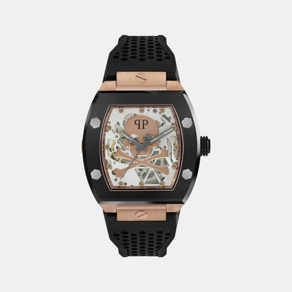 Philipp Plein Men Automatic Rose Gold Dial Analog Silicone Watch Pwbaa0121