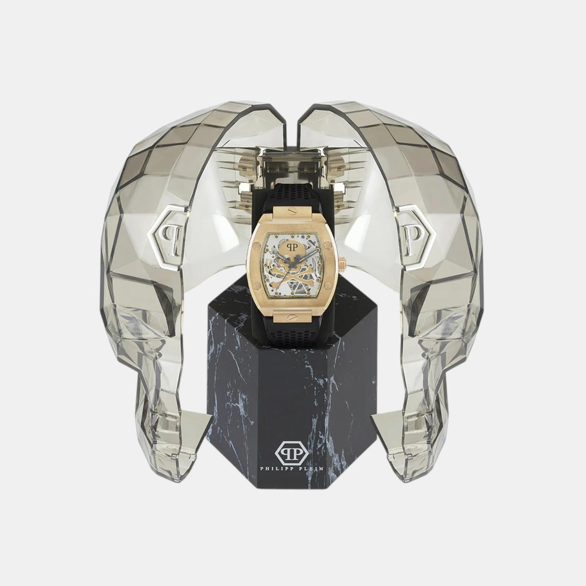 Philipp Plein Men Automatic White Dial Analog Silicone Watch PWBAA0321