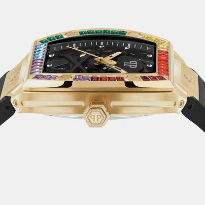 Philipp Plein $Keleton Men Automatic Black Dial Analog Silicone Watch Pwbaa1623