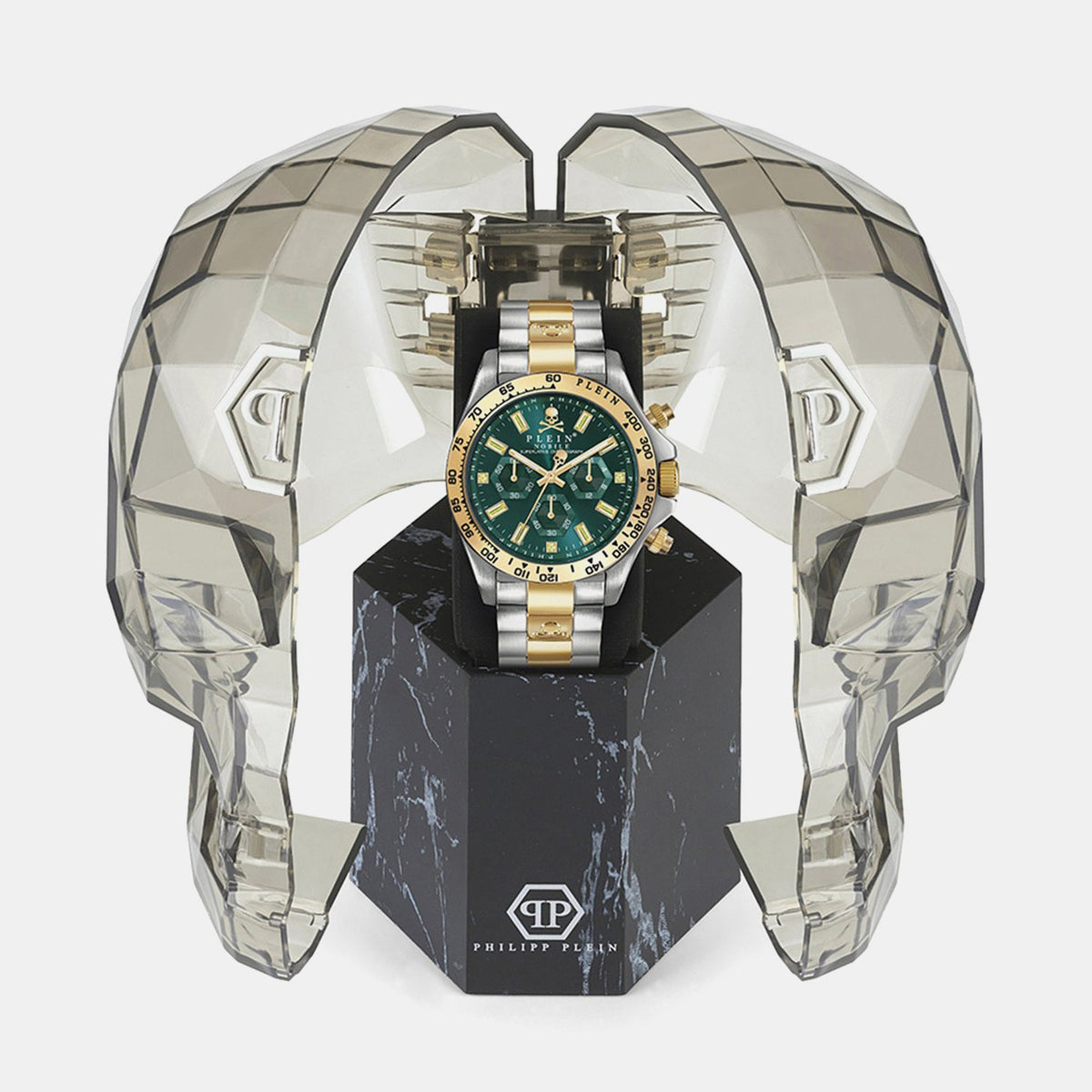 Philipp Plein Women Quartz Green Dial Chronograph Stainless Steel Watch PWCAA0821