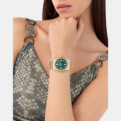 Philipp Plein Women Automatic Green Dial Analog Stainless Steel Watch PWCDA0524